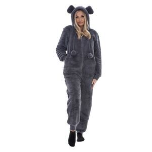 Keanu Womens/Ladies Fleece Jumpsuit / Charcoal